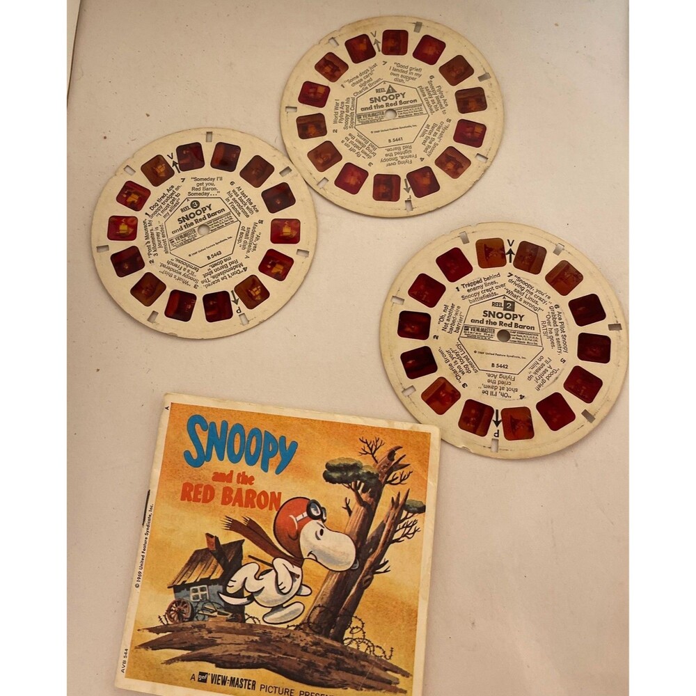 View-Master SNOOPY And The Red Baron B544 - 3 Reel Set + Booklet  (V3)